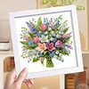 5D DIY Partial Special Shaped Drill Diamond Painting Kit Flower Decor With Frame Kit 18x18cm
