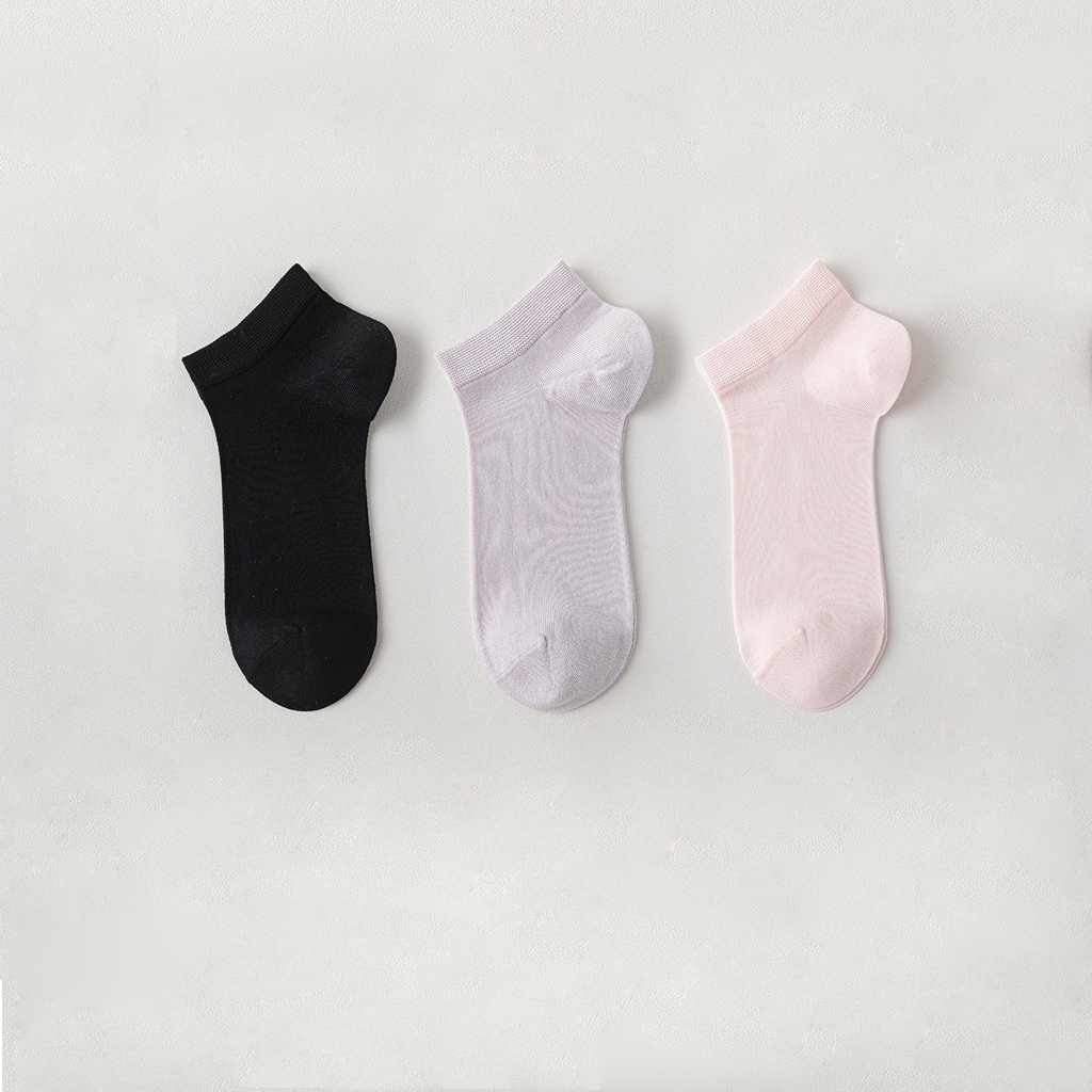 Women's Breathable Ankle Socks 3-Pack - Silk Blend for Home Comfort REAL SILK LIFE