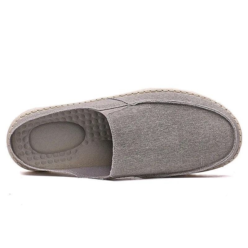 Nine o'clock Canvas Men's Mules Super Light Casual Half Shoes for Men Non-Leather Male Canvas Flats Half Slipper Plus Size 39-48