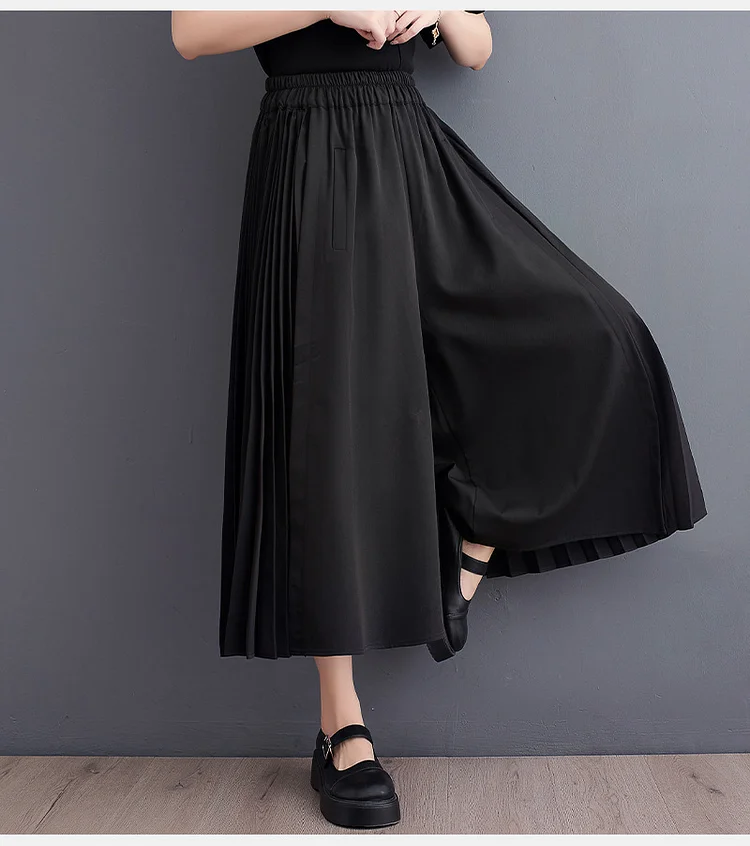 Simple Pleated Wide Leg Pants