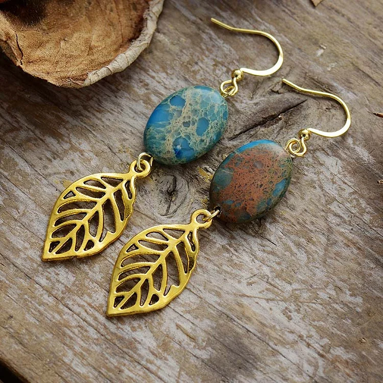Natural Stone Emperor Stone Water Bead Earrings
