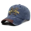 Men's Vintage Washed Denim Outdoor Embroidered Baseball Cap