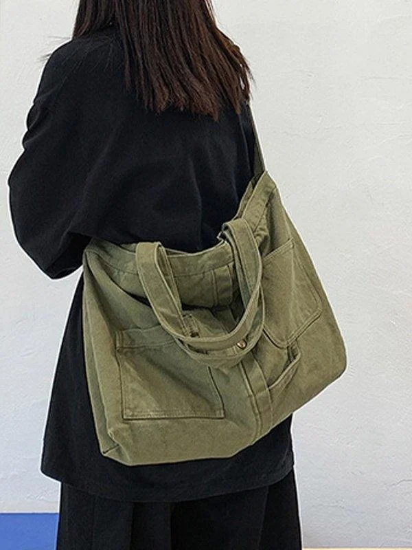 Brownm Vintage Wash Large Shoulder Bag