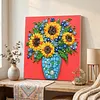 Sunflower Button Picture Art DIY Kit 30x30cm with Frame DIY Button Painting