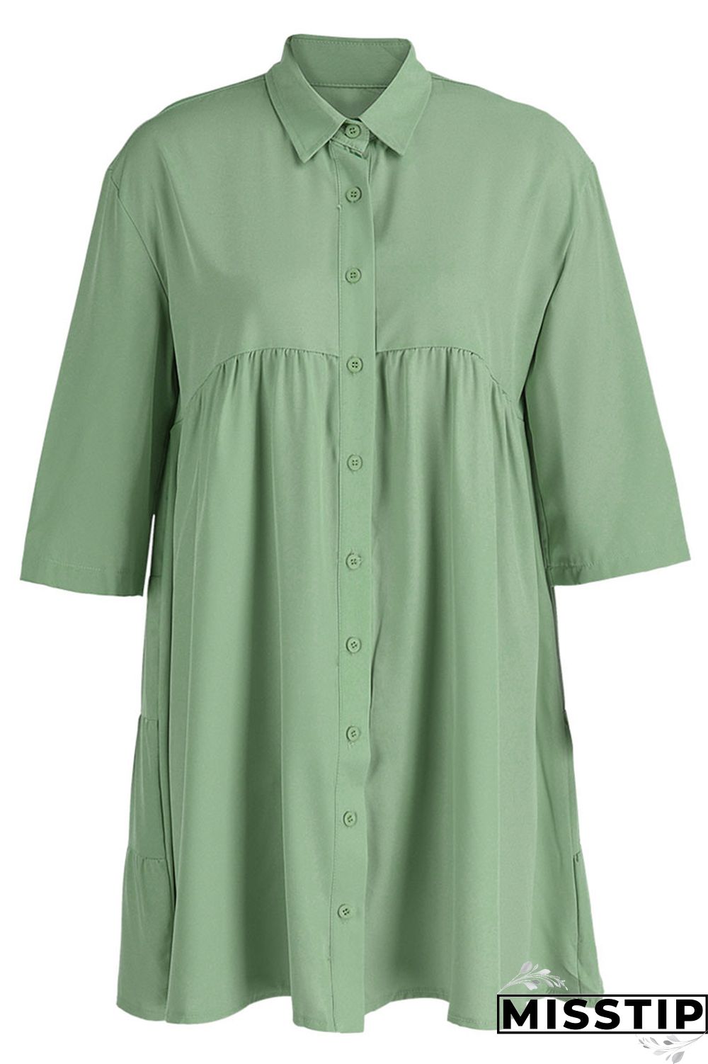 Black Casual Solid Patchwork Buckle Turndown Collar A Line Dresses