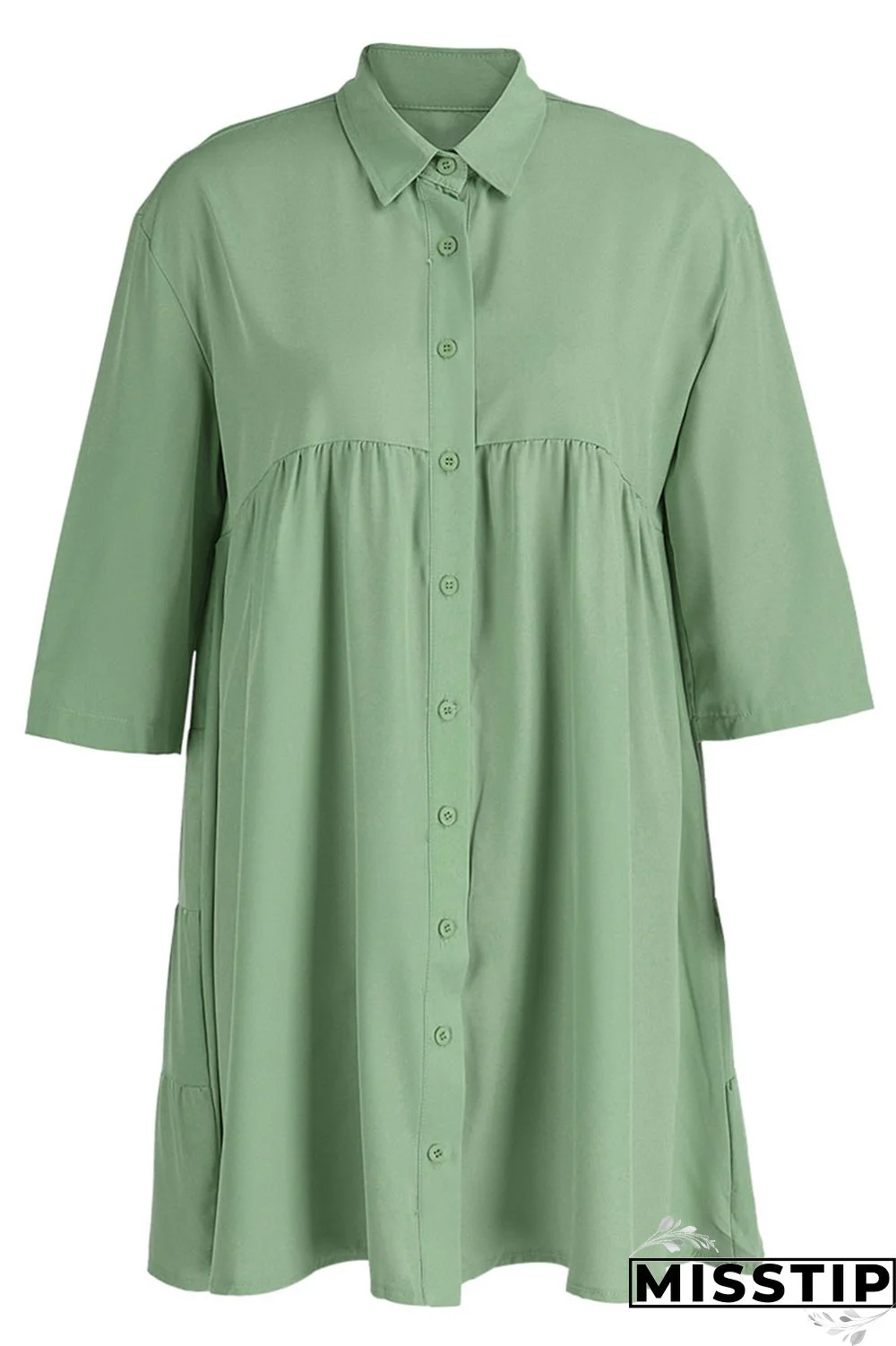 Black Casual Solid Patchwork Buckle Turndown Collar A Line Dresses