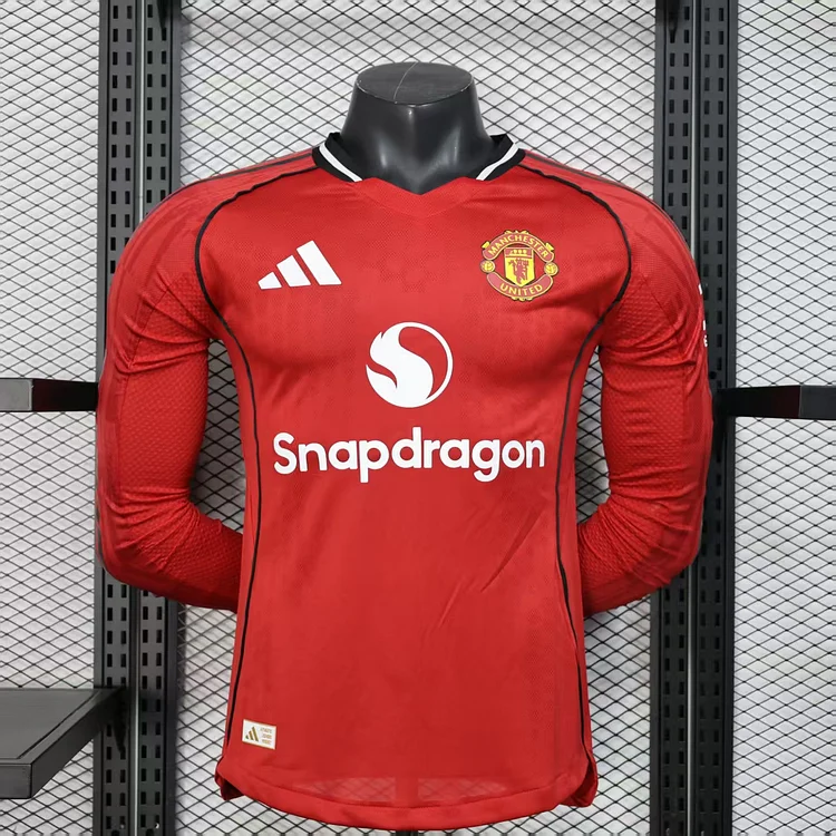 Player Edition - Manchester United 25/26 Home Long Sleeve Football Jersey