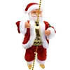 Christmas Decorations, Electric Climbing Santa Claus Toy, Battery Operated Climbing Santa Claus, Creative Climbing Up and Down Santa Claus Plush Doll, Santa Claus Climbing Ladder Doll for Indoor Out