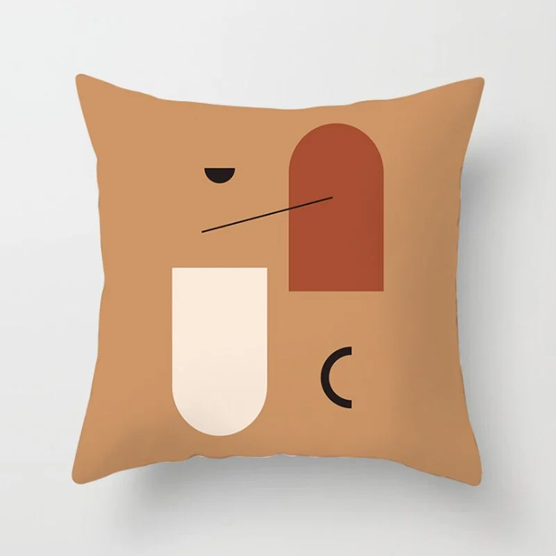 INS Nordic Morandi Cushion Cover Geometric Beauty Flower Art Pillow Cover Bed Car Office Decorative Pillowcase Modern Home Decor