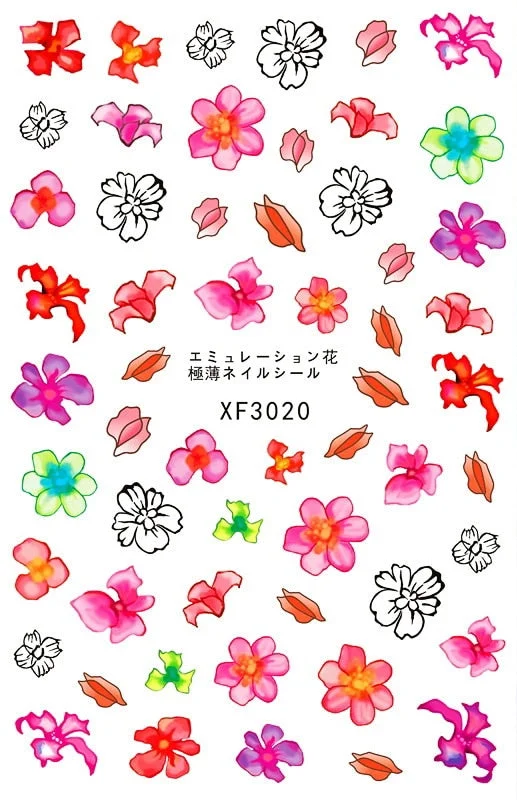 Daisy Nail Sticker for Design Decoration Nail Art Stickers Decals Back Glue Orchid Sticker for Nails Manicure Design Dandelion