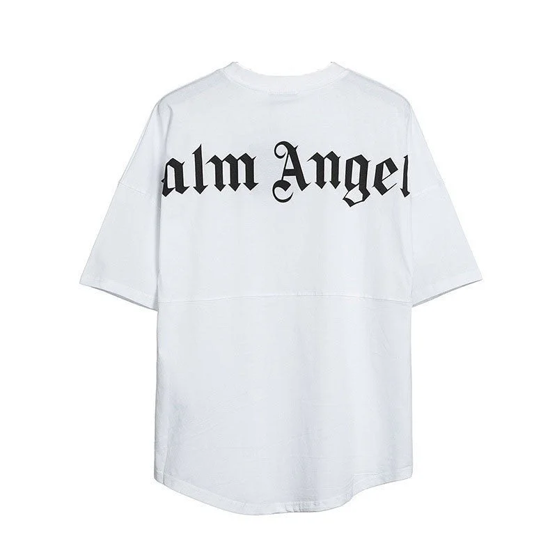 Uveng Shoulder Short Sleeve Men Printing Women Couple Back Loose T-shirt