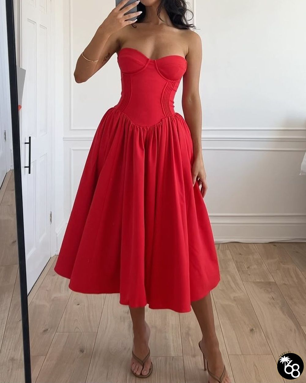 Elegant Solid Color Strapless Dress | 168DEAL