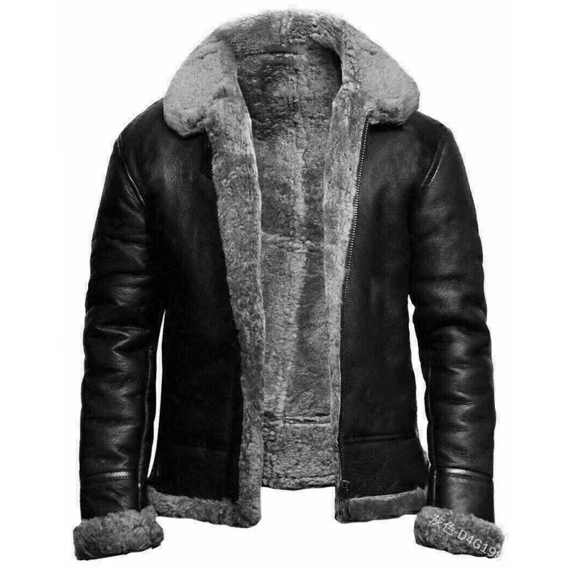 Nigikala Nigikala And Winter 2023 Plus Velvet Collar Loose Winter Zipper Casual Straight Down PU Fashion Menswear