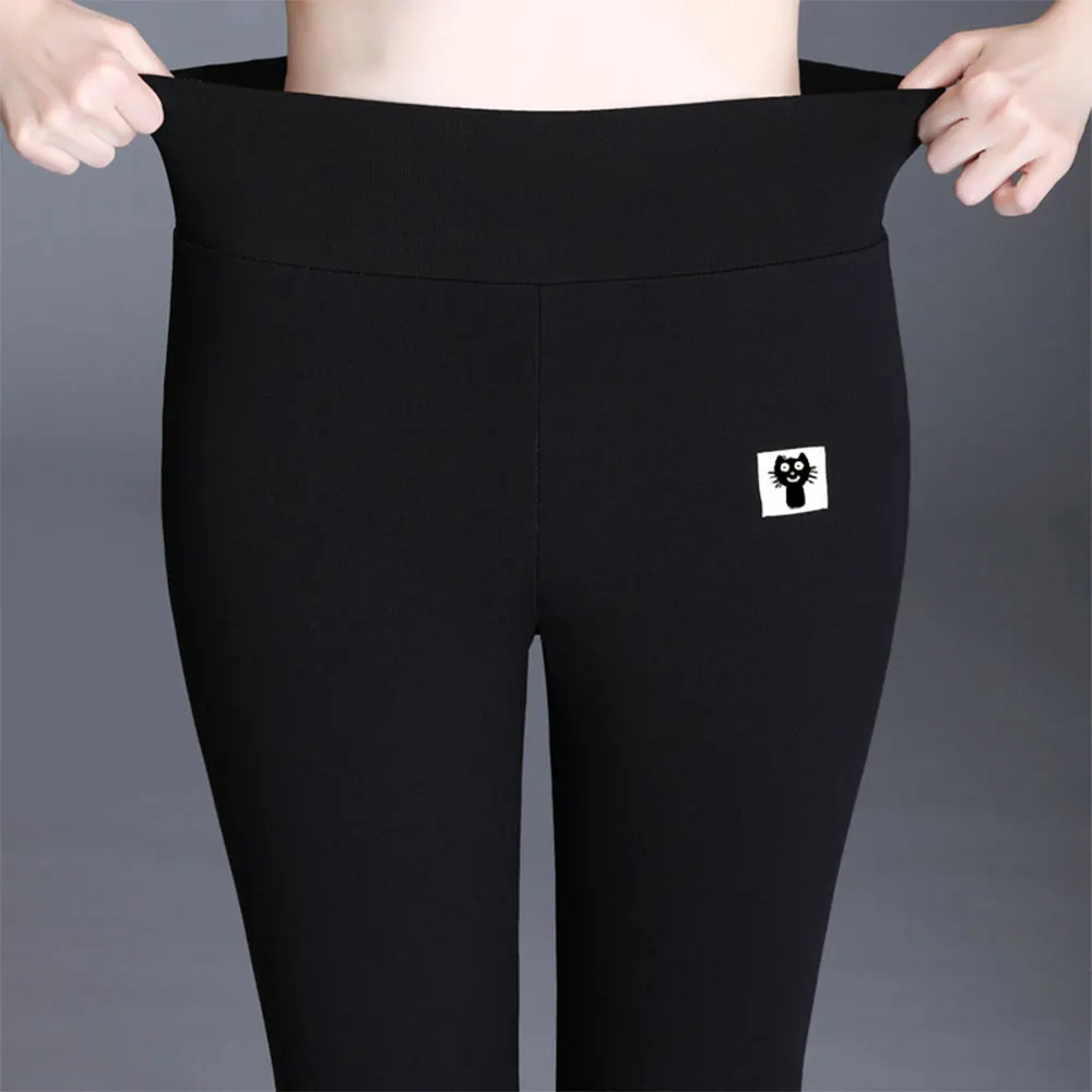 Leggings Invernali Da Donna A Vita Alta – Caldi In Cashmere E Velluto, Taglie Forti - 3