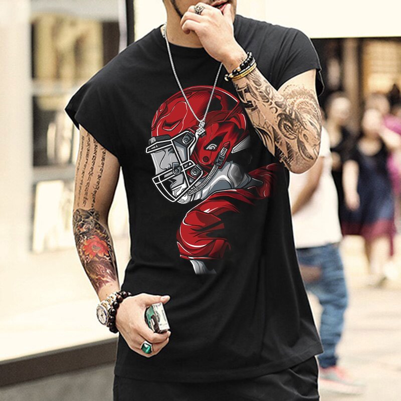 Rugby Team Print Street Fashion Short Sleeve T-Shirt、、URBENIE
