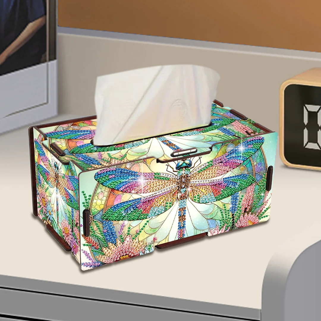 Wooden Diamond Painting Tissue Box for Home and Office Decoration (ZJH038)