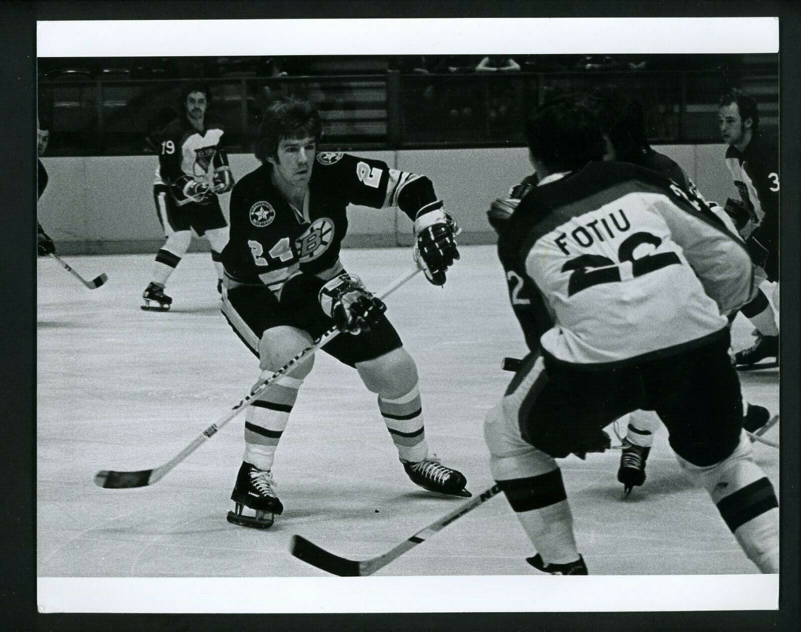 Terry O'Reilly & Nick Fotiu circa 1970's Press Photo Poster painting Boston Bruins Rangers