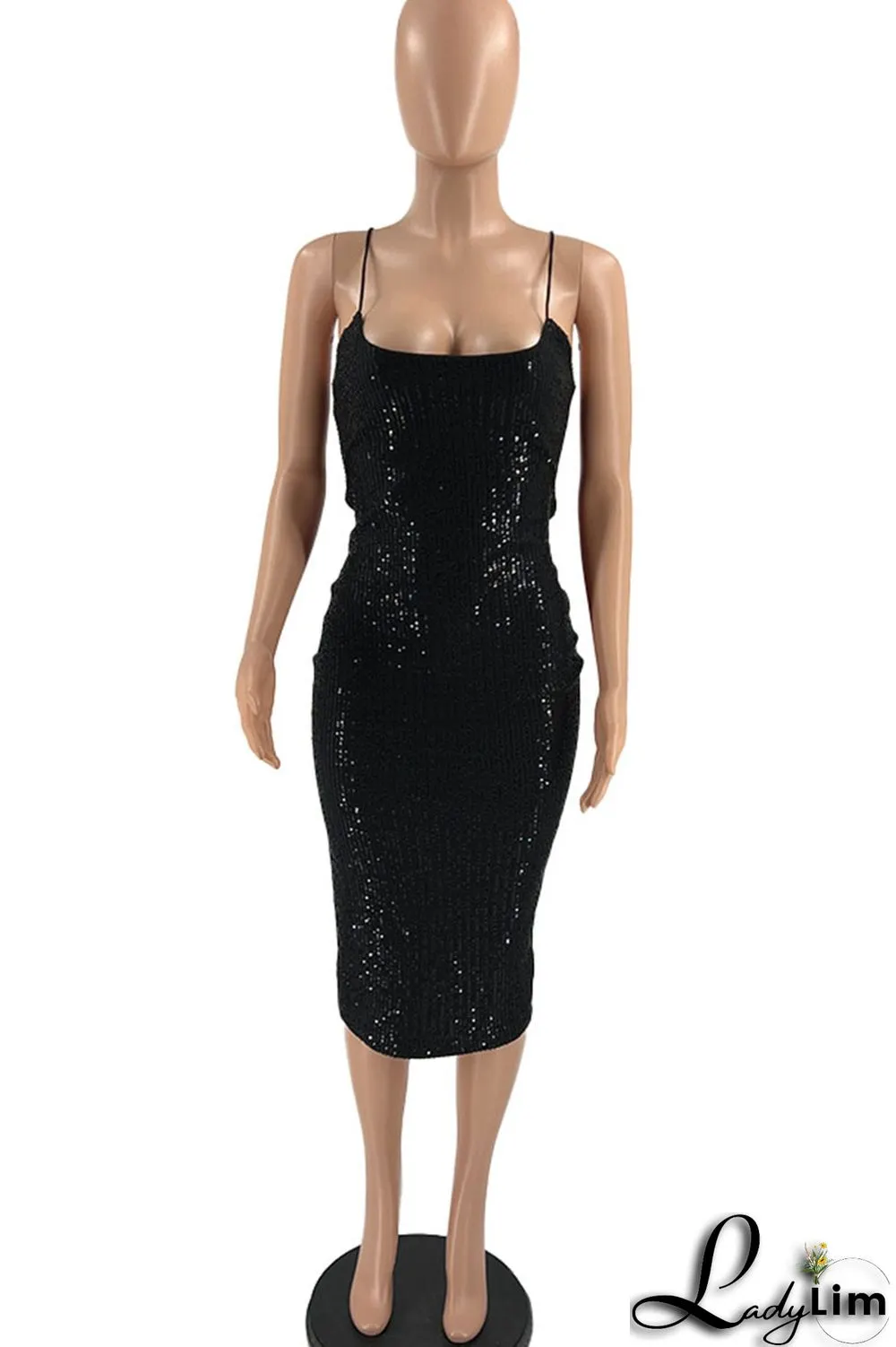 White Sexy Solid Sequins Patchwork Backless Spaghetti Strap One Step Skirt Dresses
