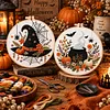 Embroidery Starter Kit with Pattern Halloween Witch Hat Magic Cauldron 2Pcs tapestrymarket