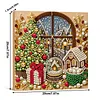 (20x20cm)Festive Window View DIY Pearl Painting Art Kits With Inner Frame Pearl Gem Paintings Picture Arts Craft for Adults Beginners Home Wall Decor