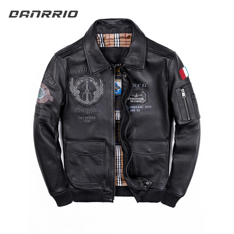 J2008 Men's Casual Cowhide Motorcycle Leather Jacket DANRRIO.COM DANRRIO