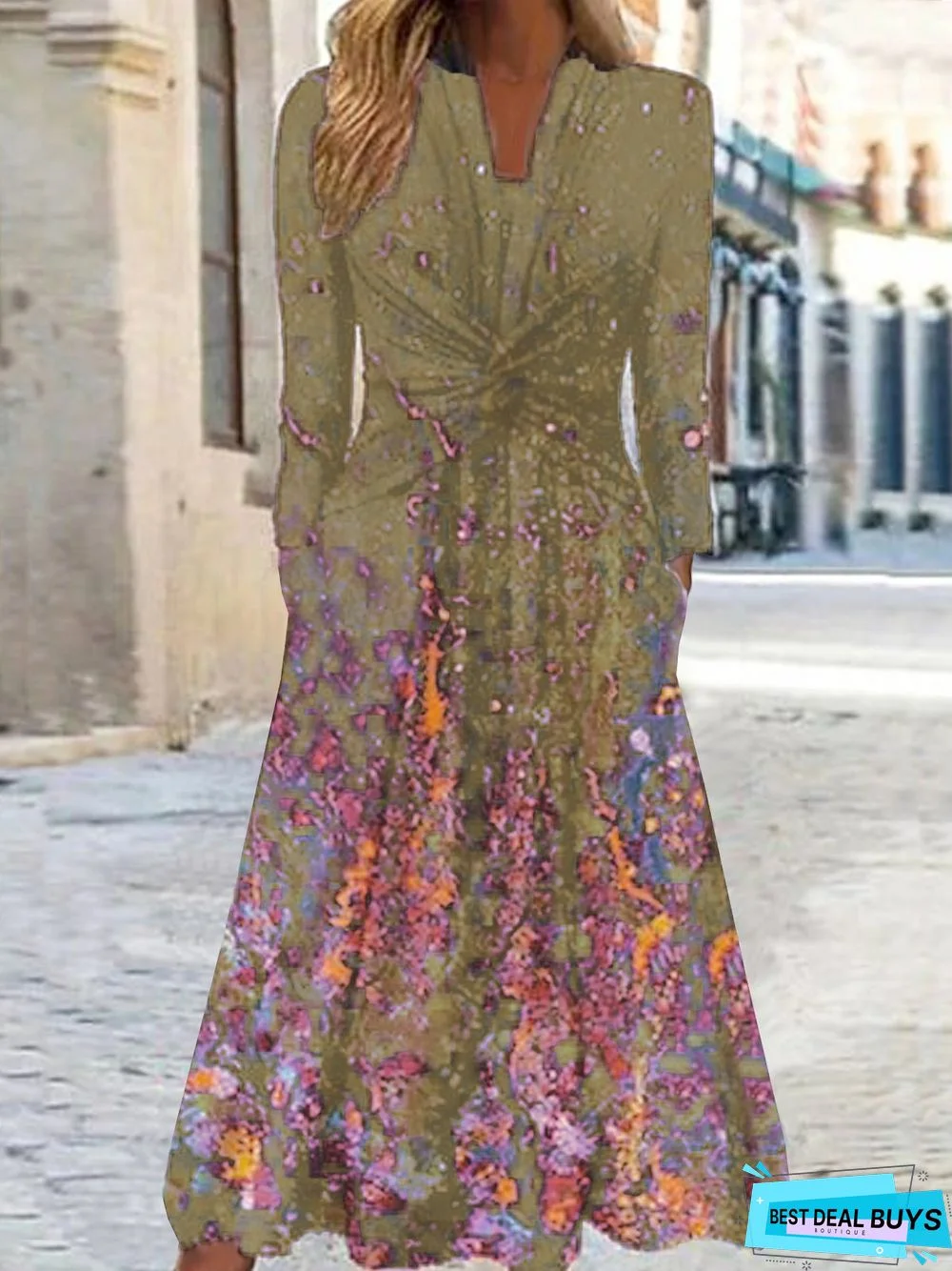 Abstract Casual Jersey Dress