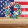 (US Only)Independence Day Wreath 5D DIY Diamond Painting Dots Pendant for Window Wall