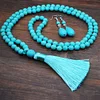 Women's Vintage Turquoise Jewelry Cowboy Style Necklace Earrings Ring Bracelet Set