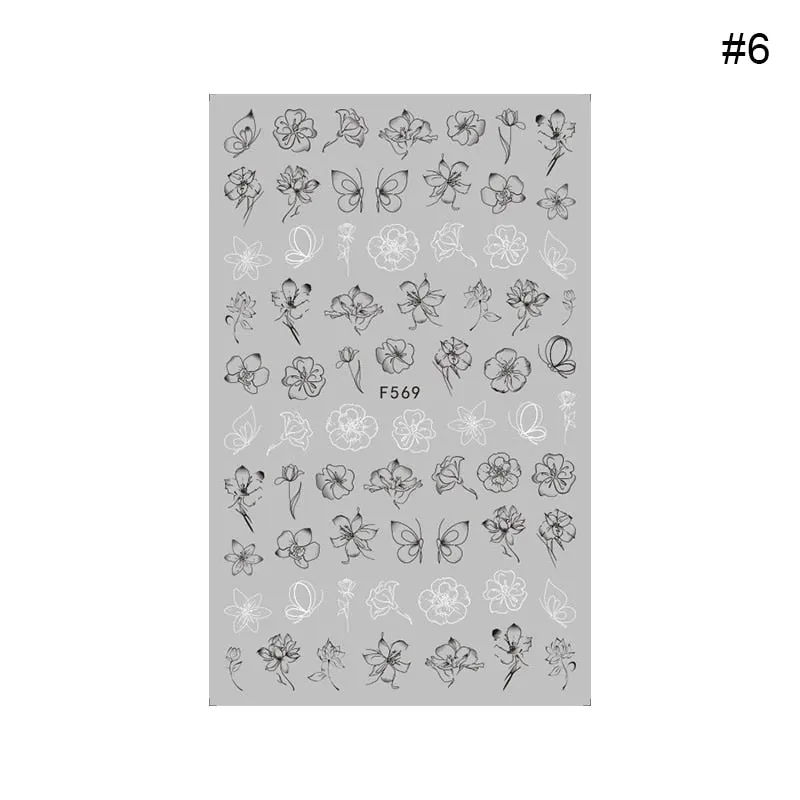 Heart Love Design 3D Nail Sticker English Letter Stickers Face Pattern Trasnfer Sliders Valentine's Day Nail Art Decoration-Nail Inspo