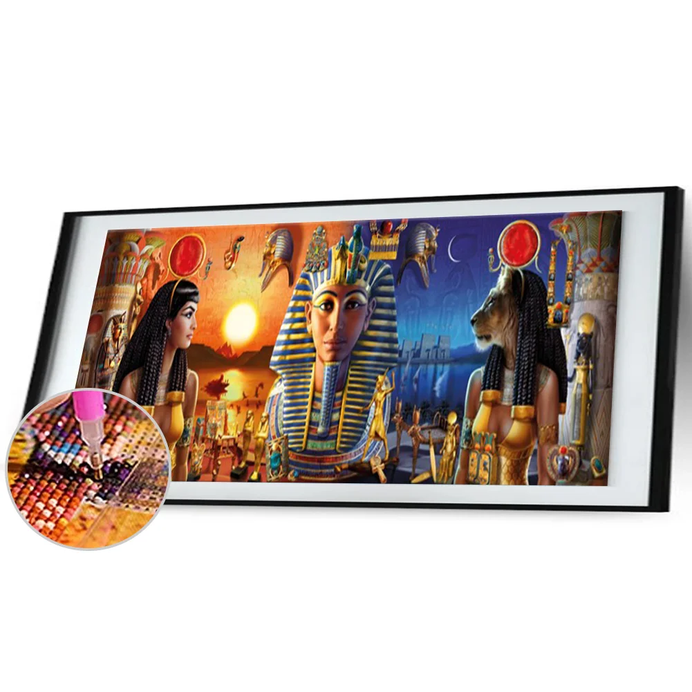 Diamond Painting - Full Round Drill - Egyptian Pharaoh Empres(90*30cm)