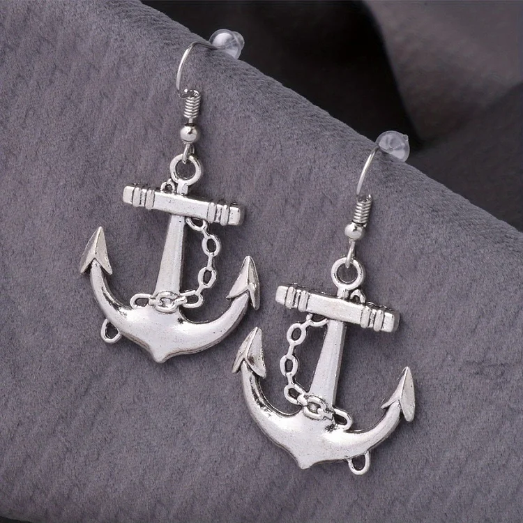 Vintage Anchor Dangling Earrings Creative Personality Ladies Gift Zinc Alloy Jewelry