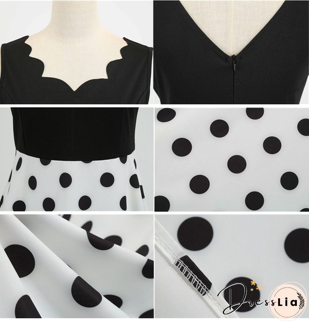 New Women's Fashion Sleeveless Casual Dresses Elegant Vintage Floral Print Rockabilly 1950S Retro Evening Party Gown Swing Pleated Dress Vestidos De Mujer