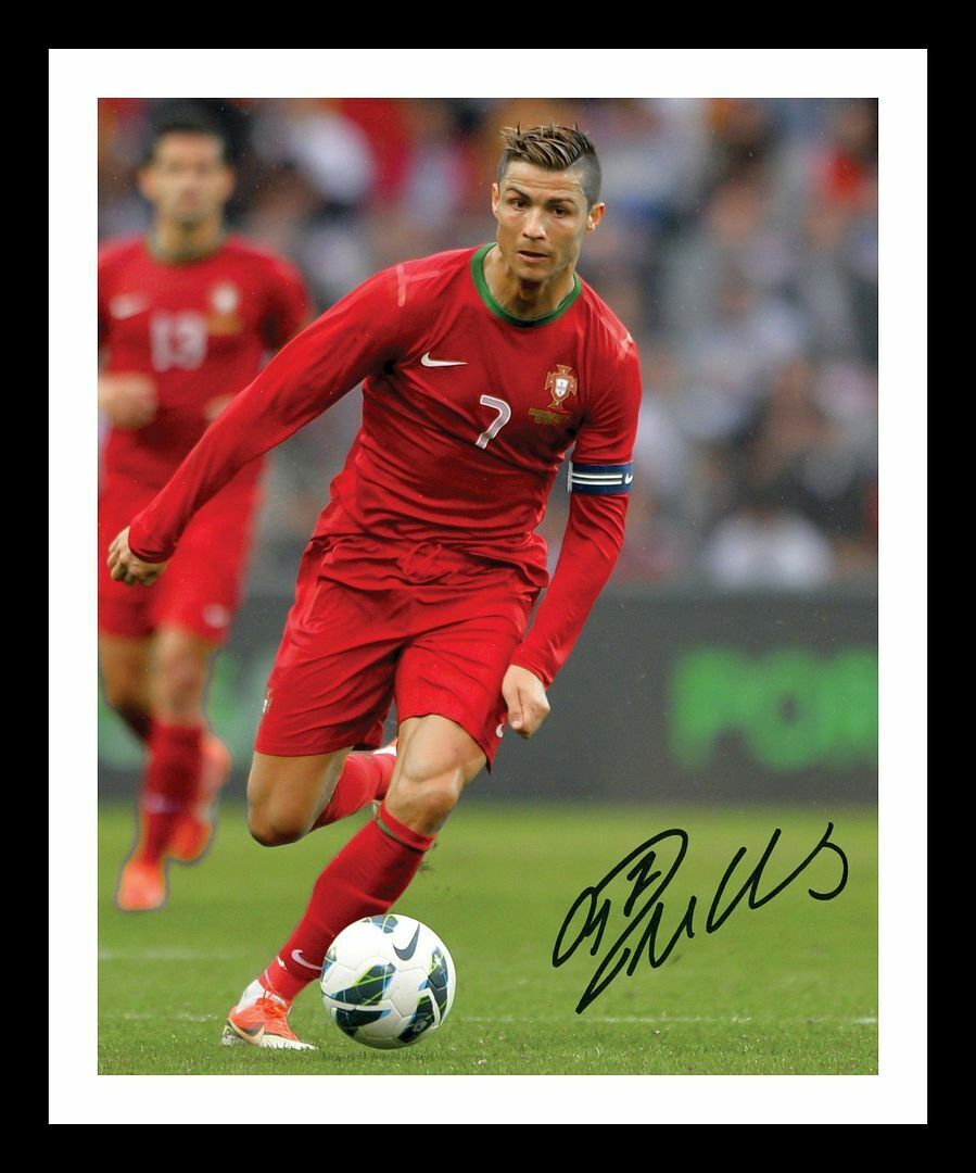 Cristiano Ronaldo -Portugal Autograph Signed & Framed Photo Poster painting