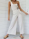 One-Shoulder Empire Wide Leg Jumpsuit