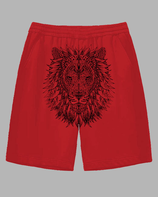 Big Guy's Lion Printed Casual Sport Drawstring Shorts