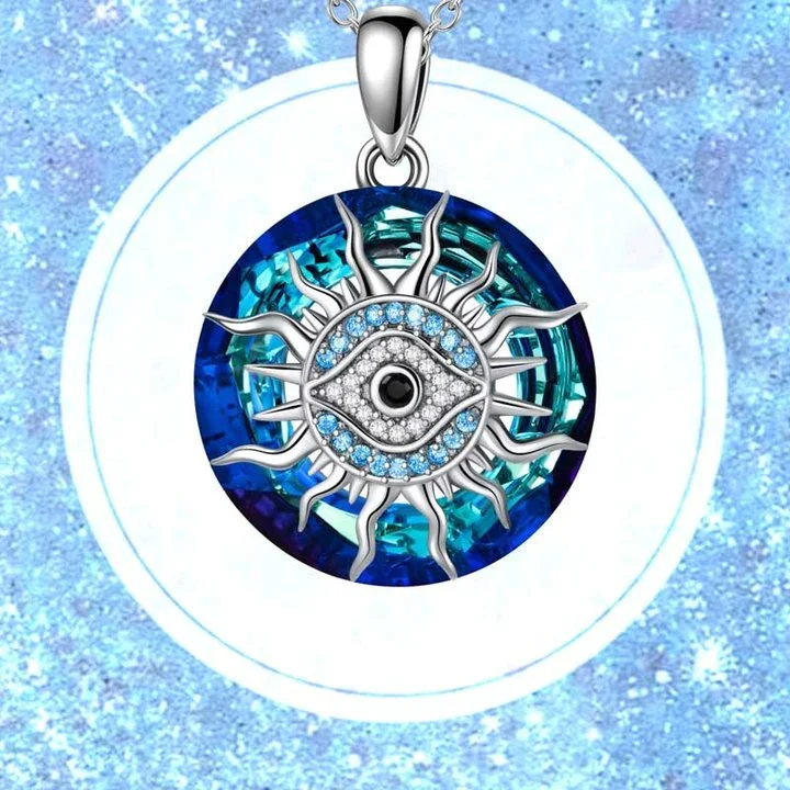 S925 To Protect You from Harmful Energy and Negativity Crystal Evil Eye Necklace