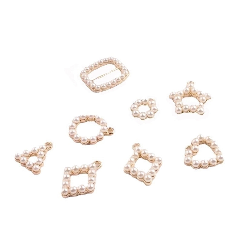 10 PCS/Package Alloy Pearl Geometric Pendant Minimalist