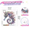 Purple Crystal Twin Seahorses Special Shaped 5D DIY Partial Drill Diamond Painting Kits for Adults Beginners Home Decor Diamonds Dots Gem Art Kits Diamond Art Kit 11.81 X11.81inch