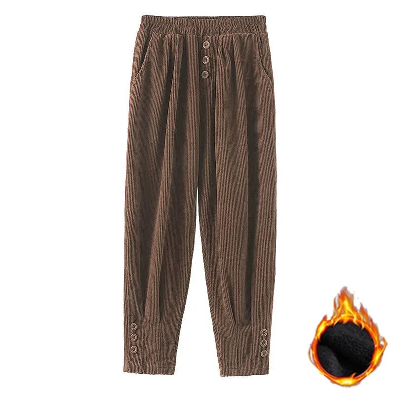 Pants Women Solid Harem Button New Arrival Corduroy Fashionable Ulzzang BF Large Size 4XL Beam Feet Pant Womens Casual Hot Daily