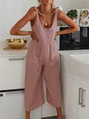 Loose Lace-Up Wide Leg Jumpsuits