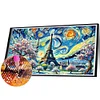 Tour Eiffel en perceuse ronde &agrave; ressort peinture diamant-70*40cm (grande taille)
