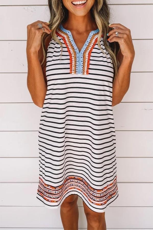Womens Trendy Printed Halterneck Dress-Allyzone-Allyzone