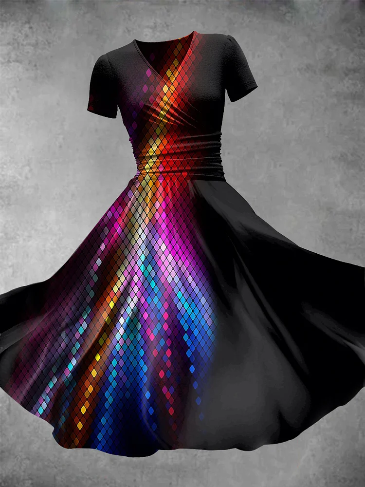 Women's Pride Day Rainbow Colored Red Purple Blue Sequin Print Maxi Dress