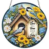 4Pcs Diamond Painting Insects and Flowers Window Pendants Suncatcher Hanging Kits for Home Porch Farmhouse