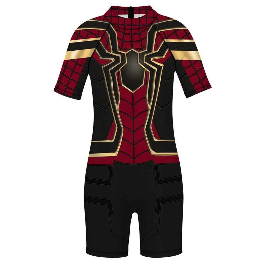 Kids Spider-Man Cosplay Swimsuit One-piece Swimwear Sunblock Beach Bathing Suits Bodysuit Swimwear
