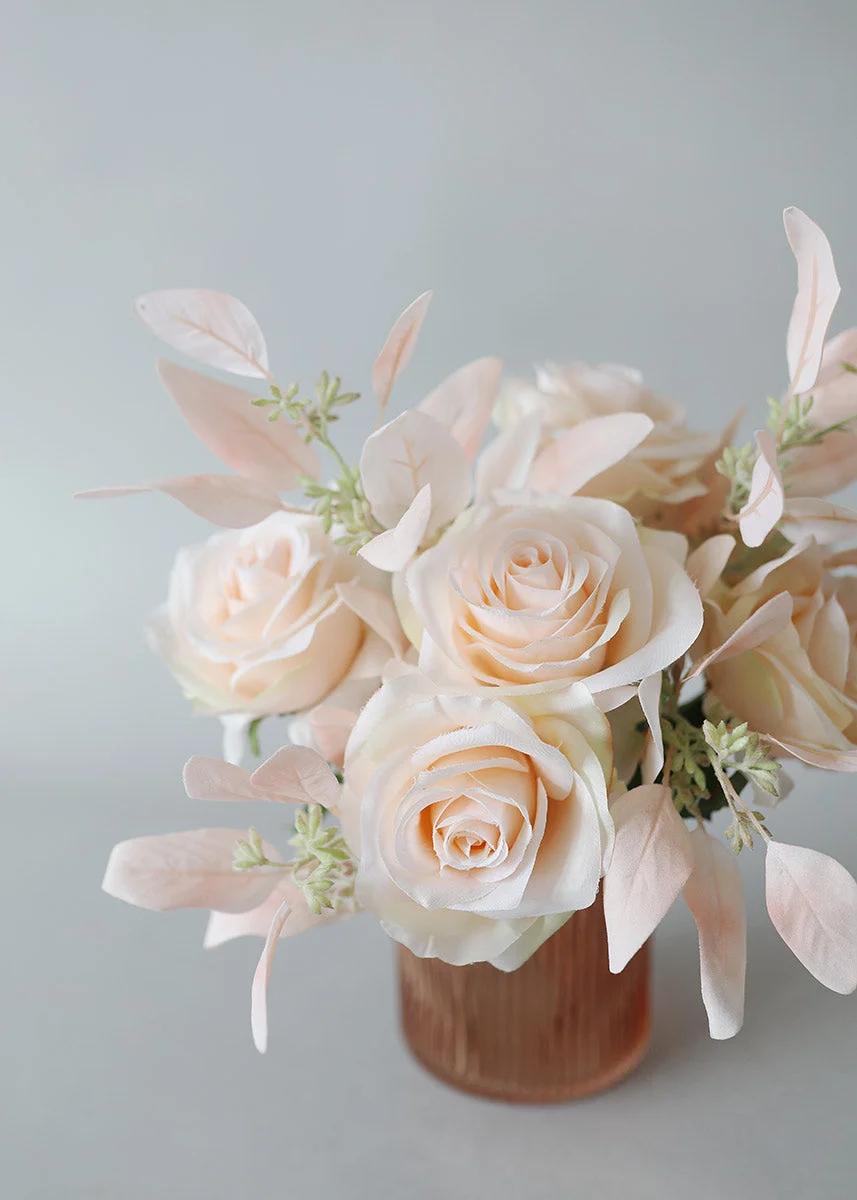 Fake Seeded Eucalyptus Leaves in Blush - 18"