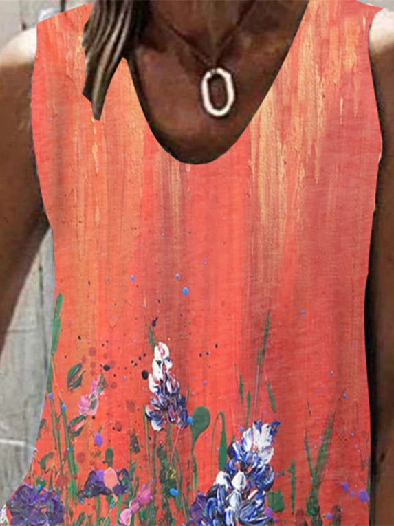 Women Half Sleeve V-neck Solid Color Dress