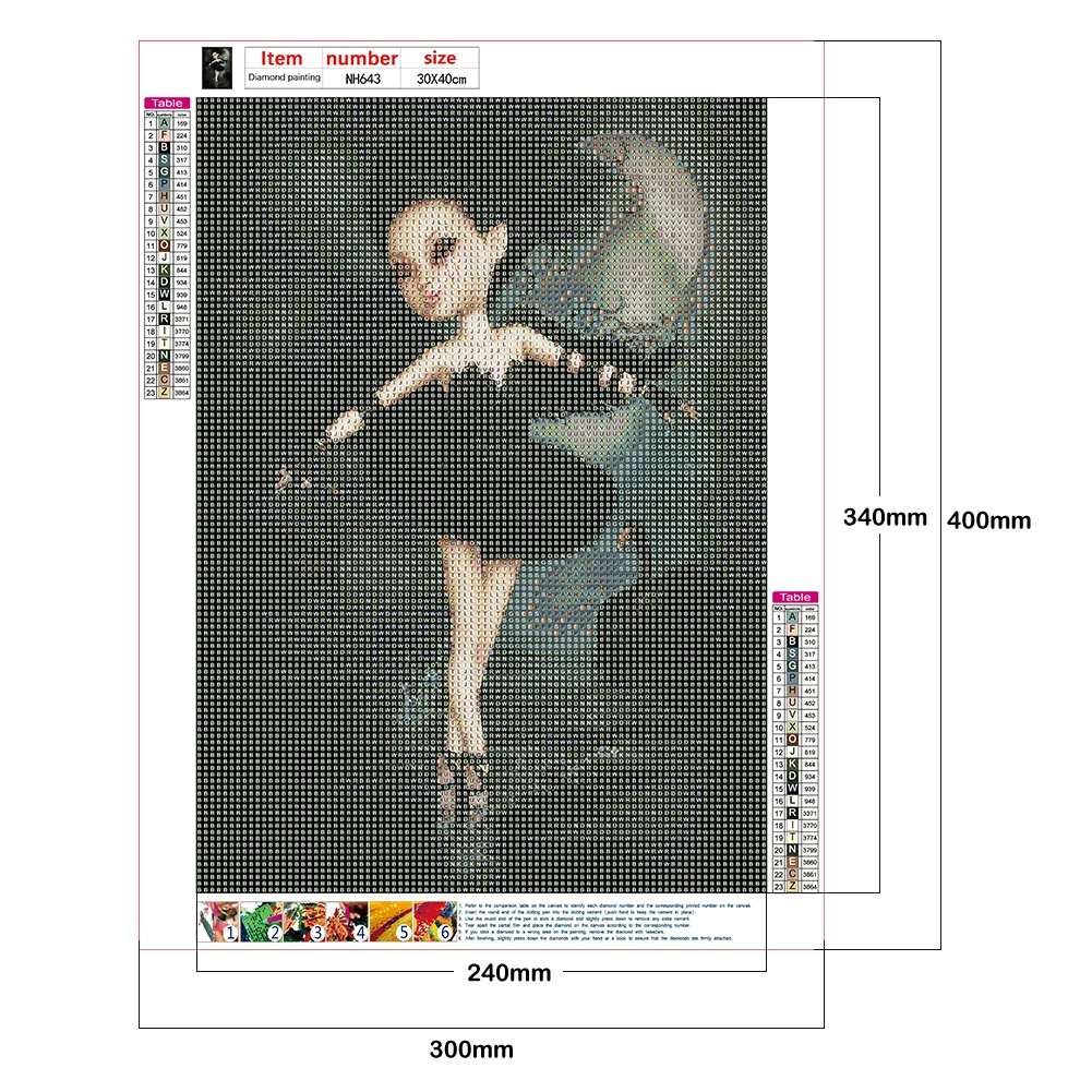 5D DIY Full Round Drill Diamond Painting Big Eyes Doll Rhinestone (NH643)