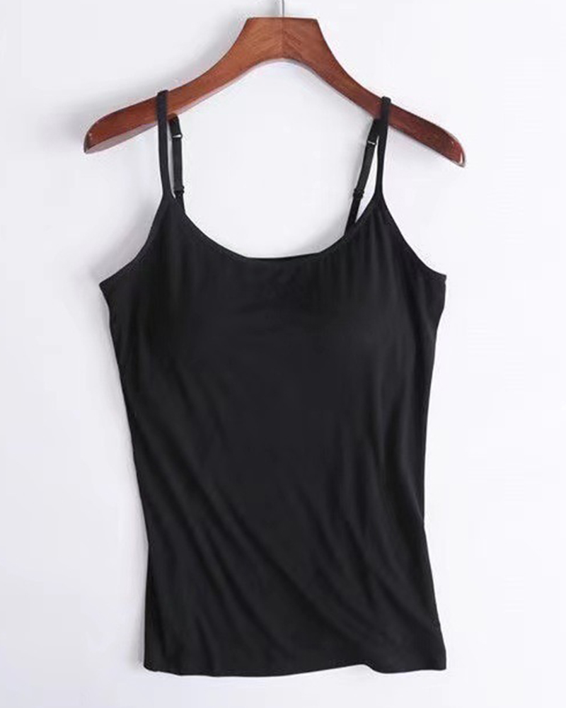 S-6XL Women's Plus Size Solid Color Long Modal Camisole With Chest Pad