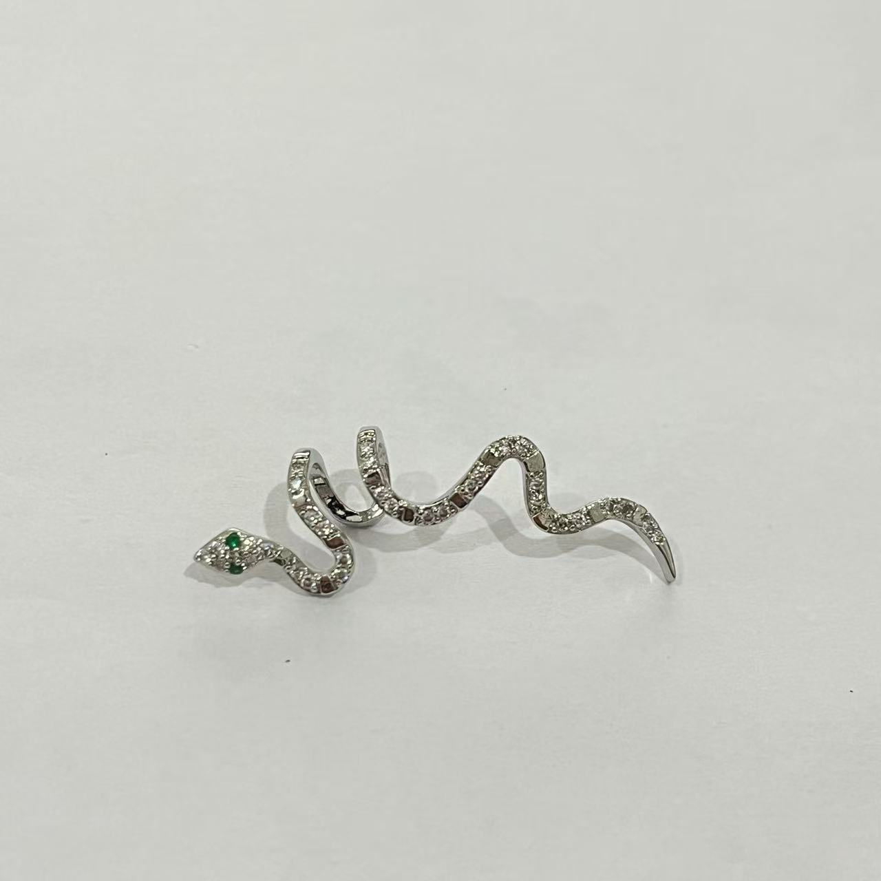 Snake Ear Bone Clip Gold Plated Zirconia Earrings